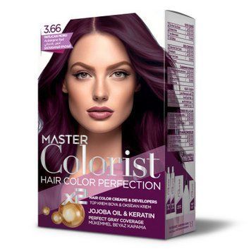 Фарба для волосся Master Colorist 3.66 Баклажан 2x50 мл + 2x50 мл + 10 мл 302328 фото