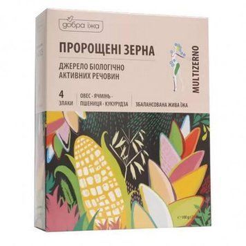 Біодобавка Добра їжа Пророщені зерна вівса ячменю пшениці кукурудзи в стіках 100гр 813005 фото