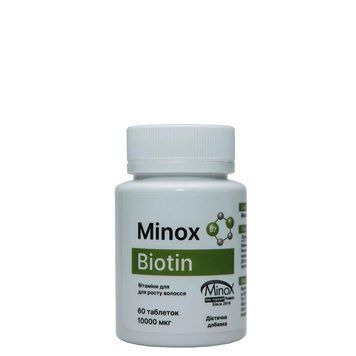 Minox biotin Чистий Біотин (10 000 мкг) для волосся, шкіри та нігтів 4820146410527 фото